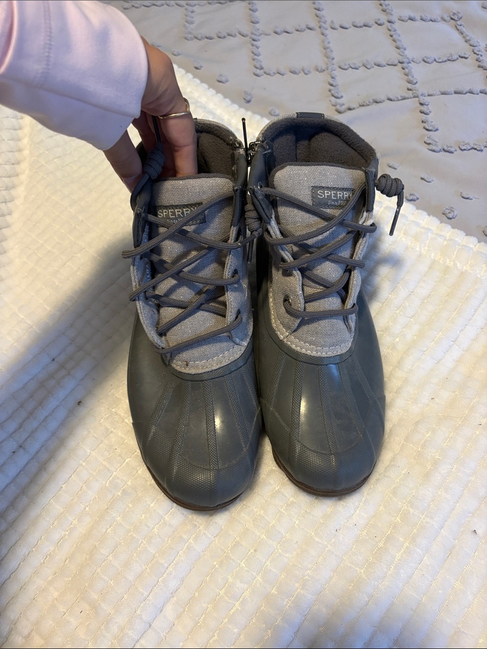 Sperry Kids Gray Waterproof Duck Boots